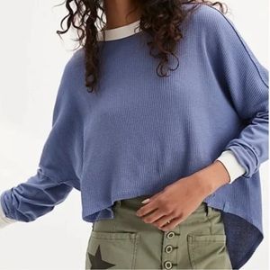 Free People Jason Ringer Tee Henley Thermal Long Sleeve